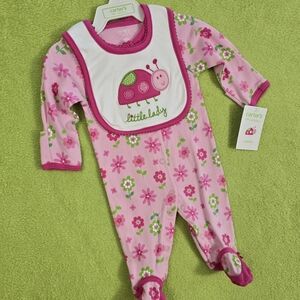 Carter's Pink Floral Ladybug Set